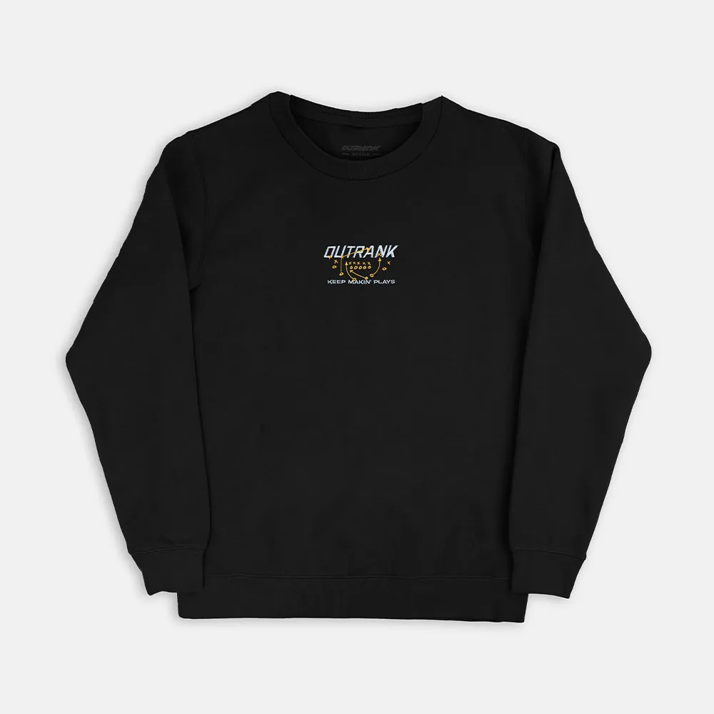 Keep Makin' Plays Embroidered Crewneck Fleece