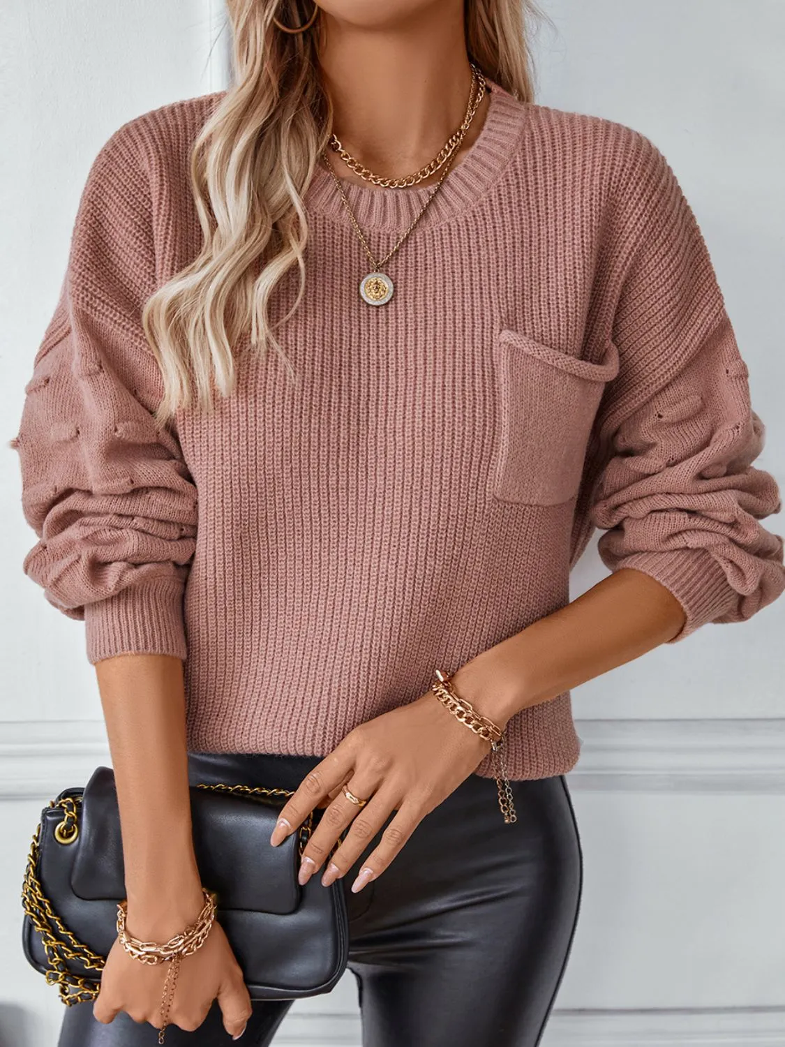 kesley Round Neck Drop Shoulder Sweater