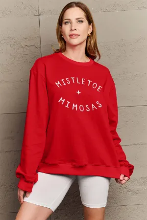 kesley Simply Love Full Size MISTLETOE MIMOSAS Long Sleeve Sweatshirt