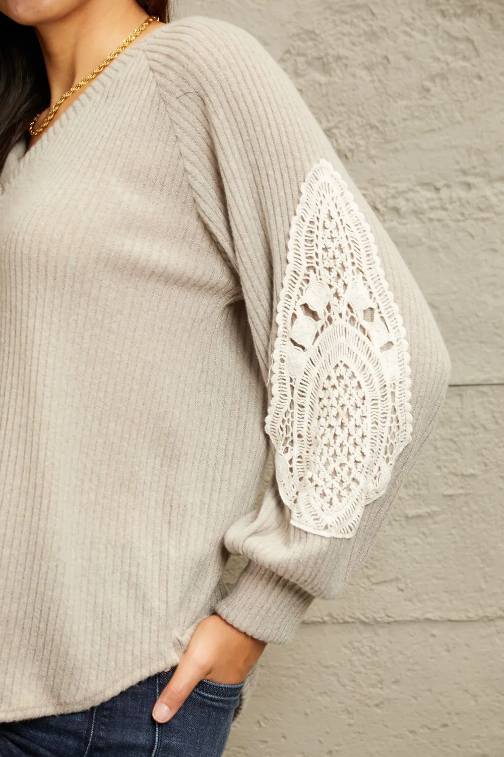 Lace Patch Detail Sweater