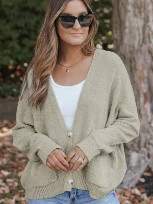 Lapel Pocket Knit Sweater Cardigan Coat