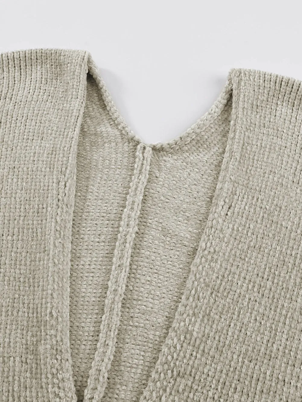 Lapel Pocket Knit Sweater Cardigan Coat