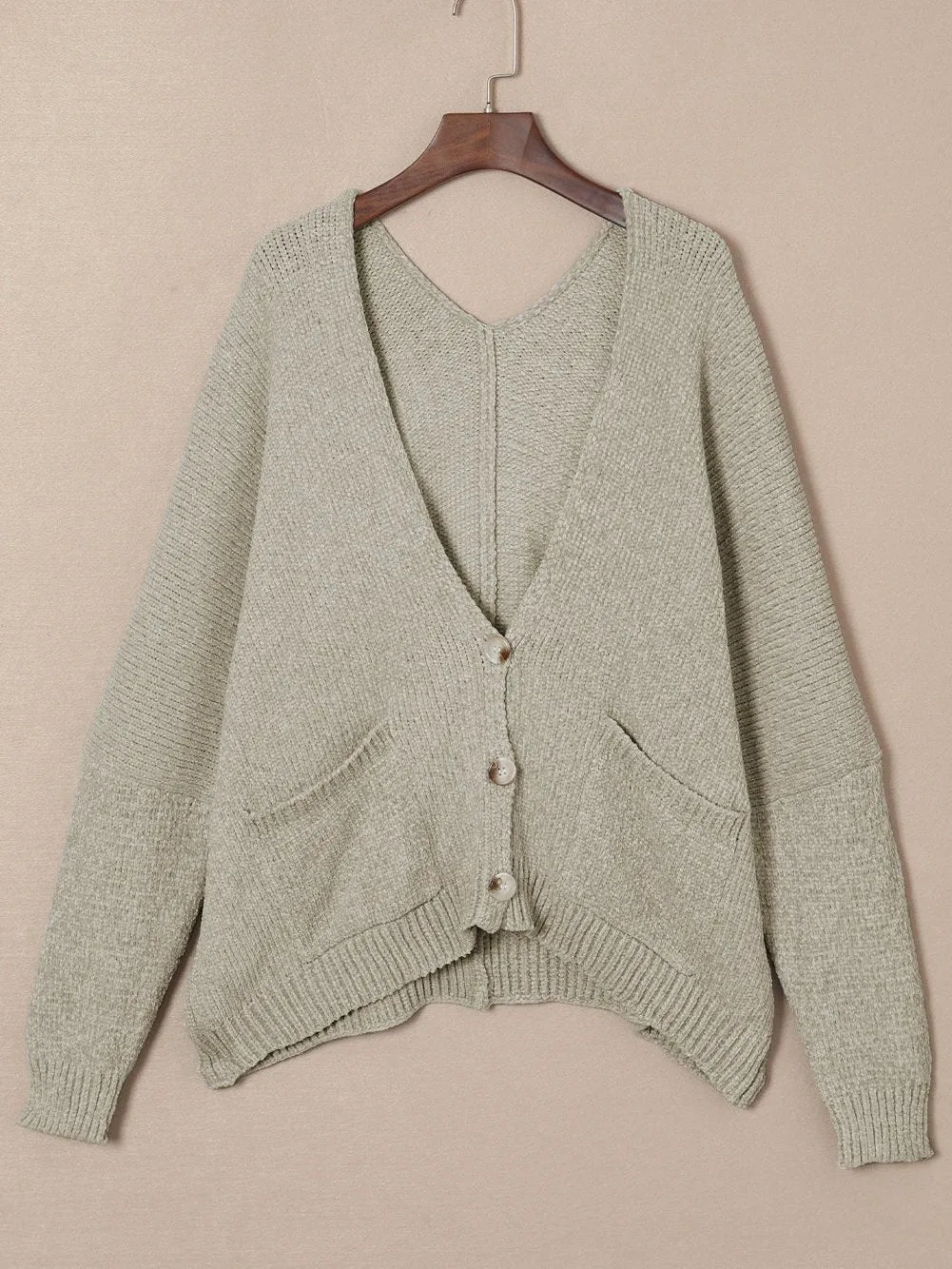 Lapel Pocket Knit Sweater Cardigan Coat