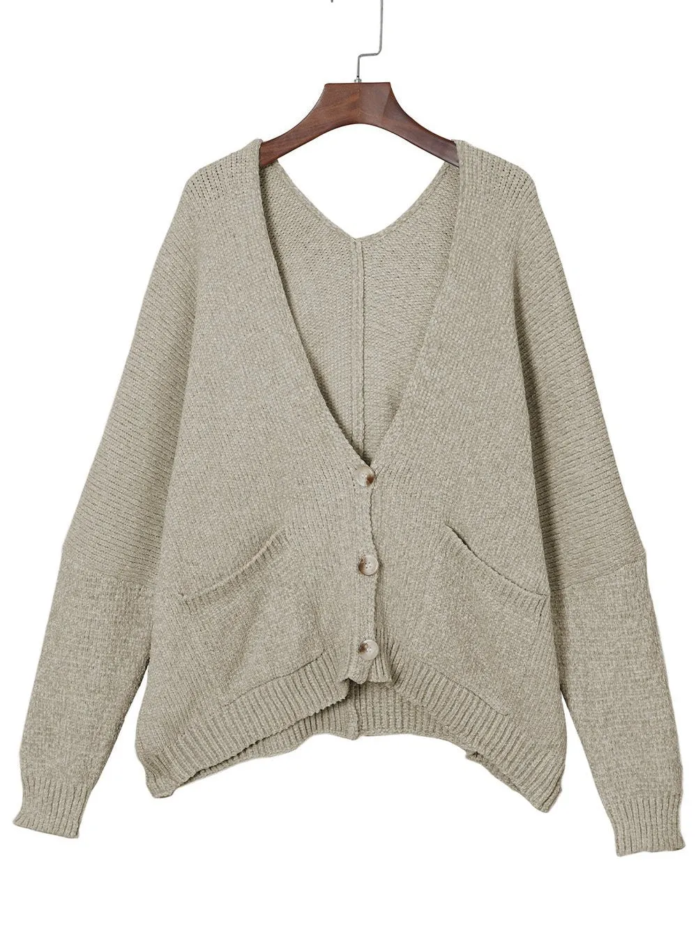 Lapel Pocket Knit Sweater Cardigan Coat