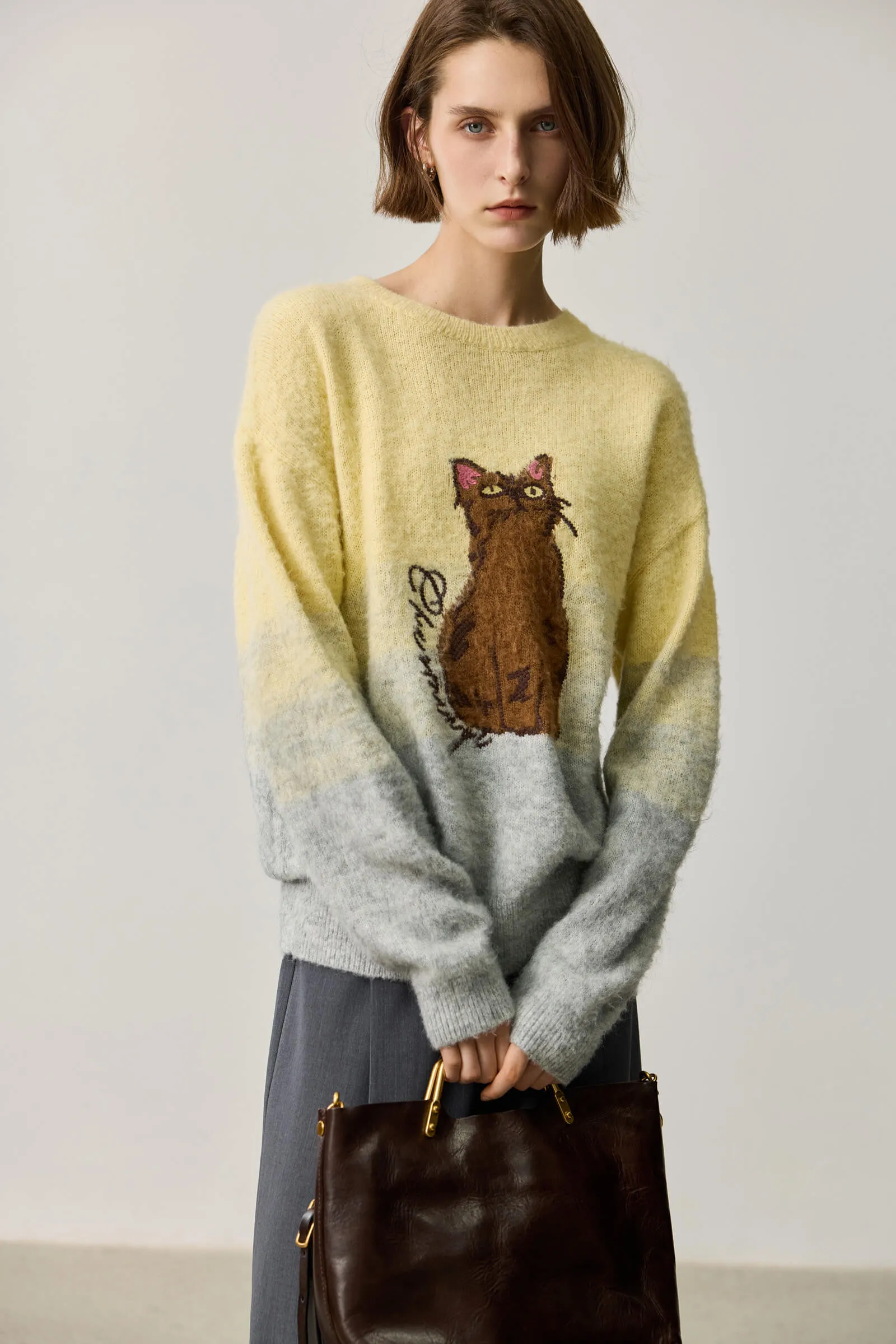 LILY Wool Blend Mohair Crewneck Sweater