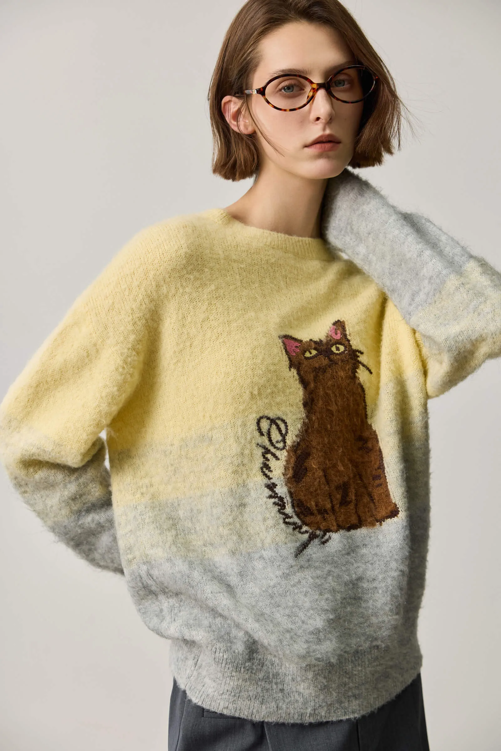 LILY Wool Blend Mohair Crewneck Sweater