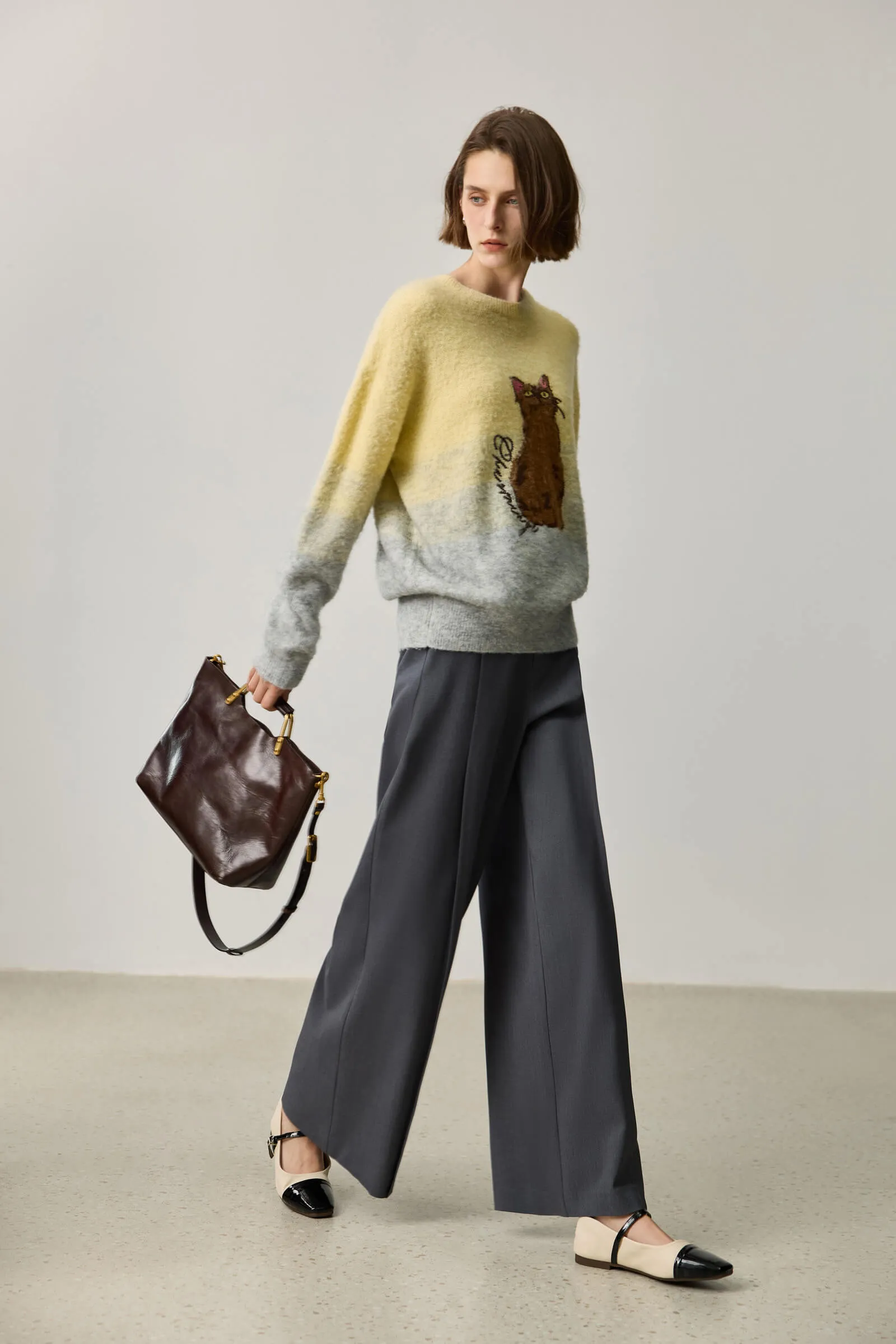 LILY Wool Blend Mohair Crewneck Sweater