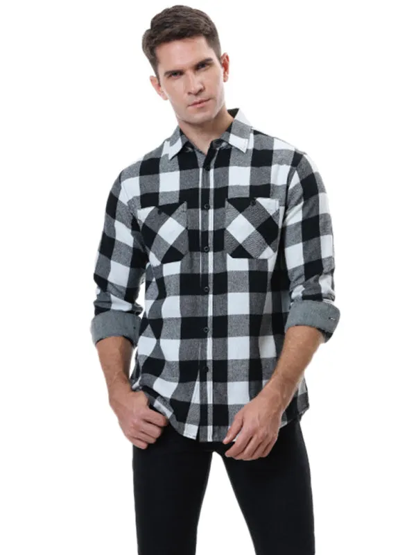 Men's plaid shirt flannel ground shirt