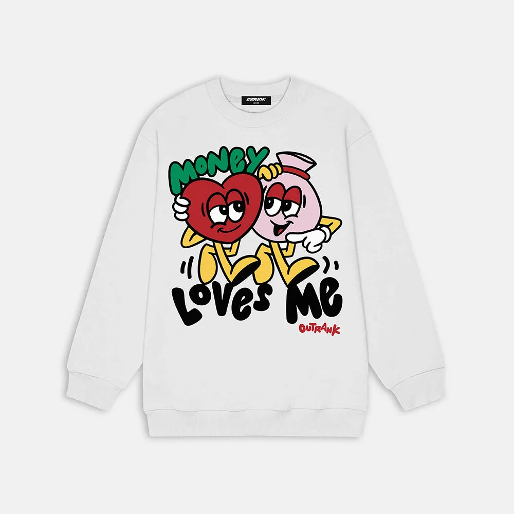 Money Loves Me Premium Crewneck Fleece