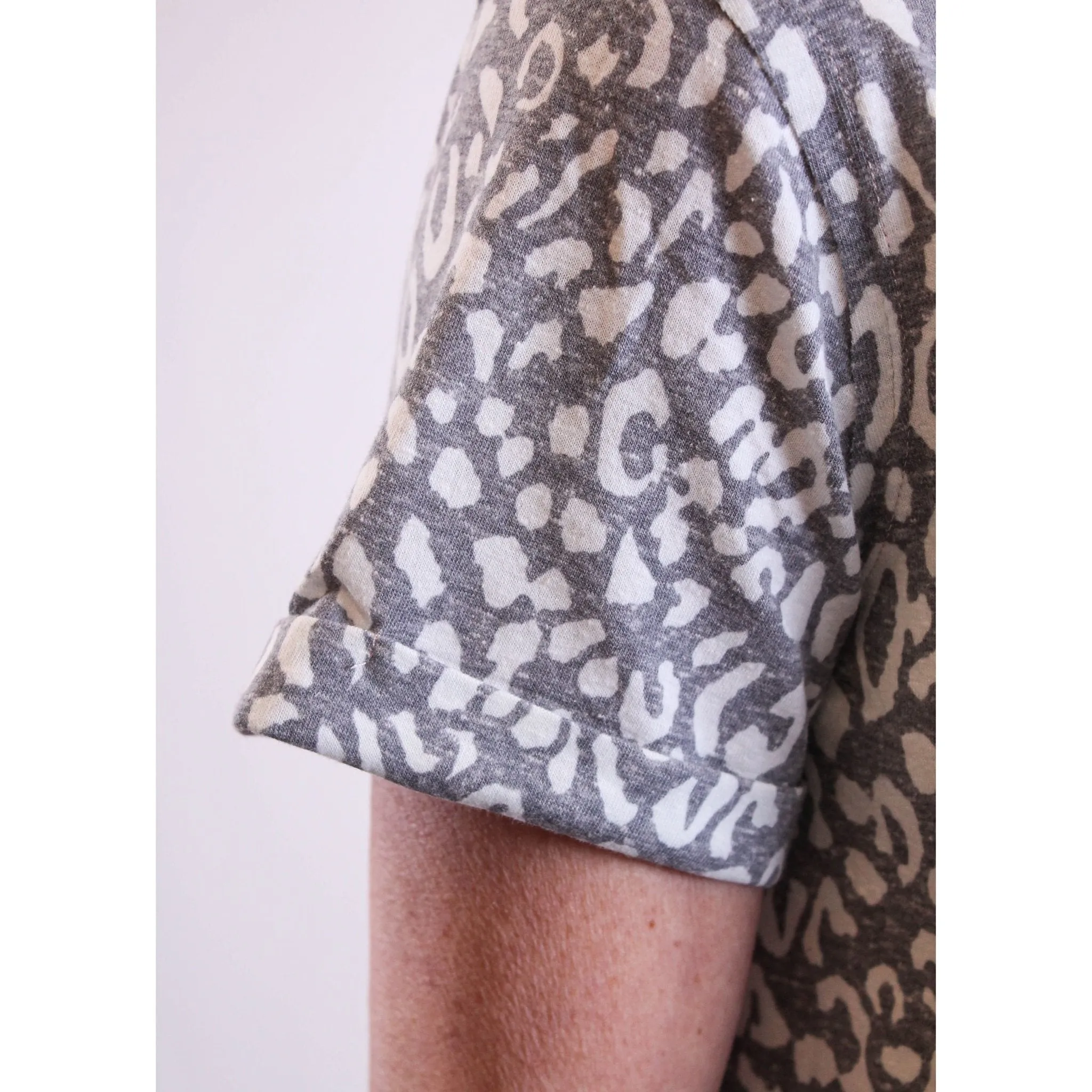 Mystree Leopard Print Short Sleeve Tee