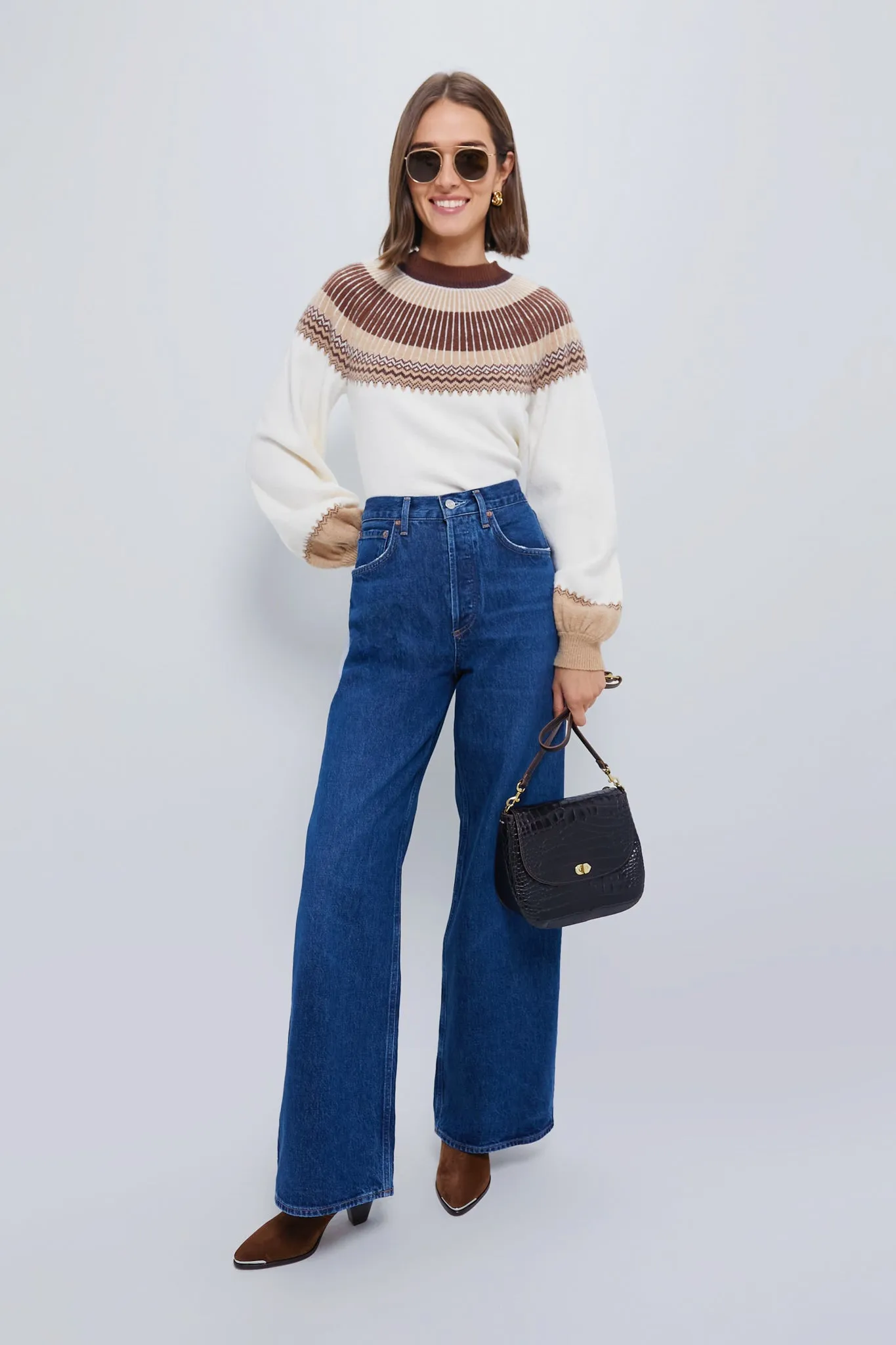 Neutral Color Block Sweater