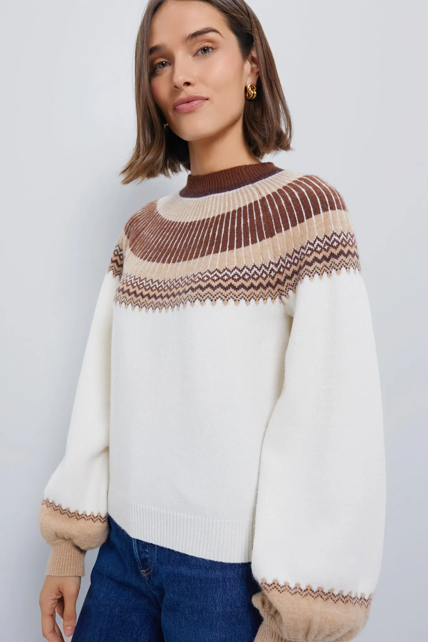 Neutral Color Block Sweater