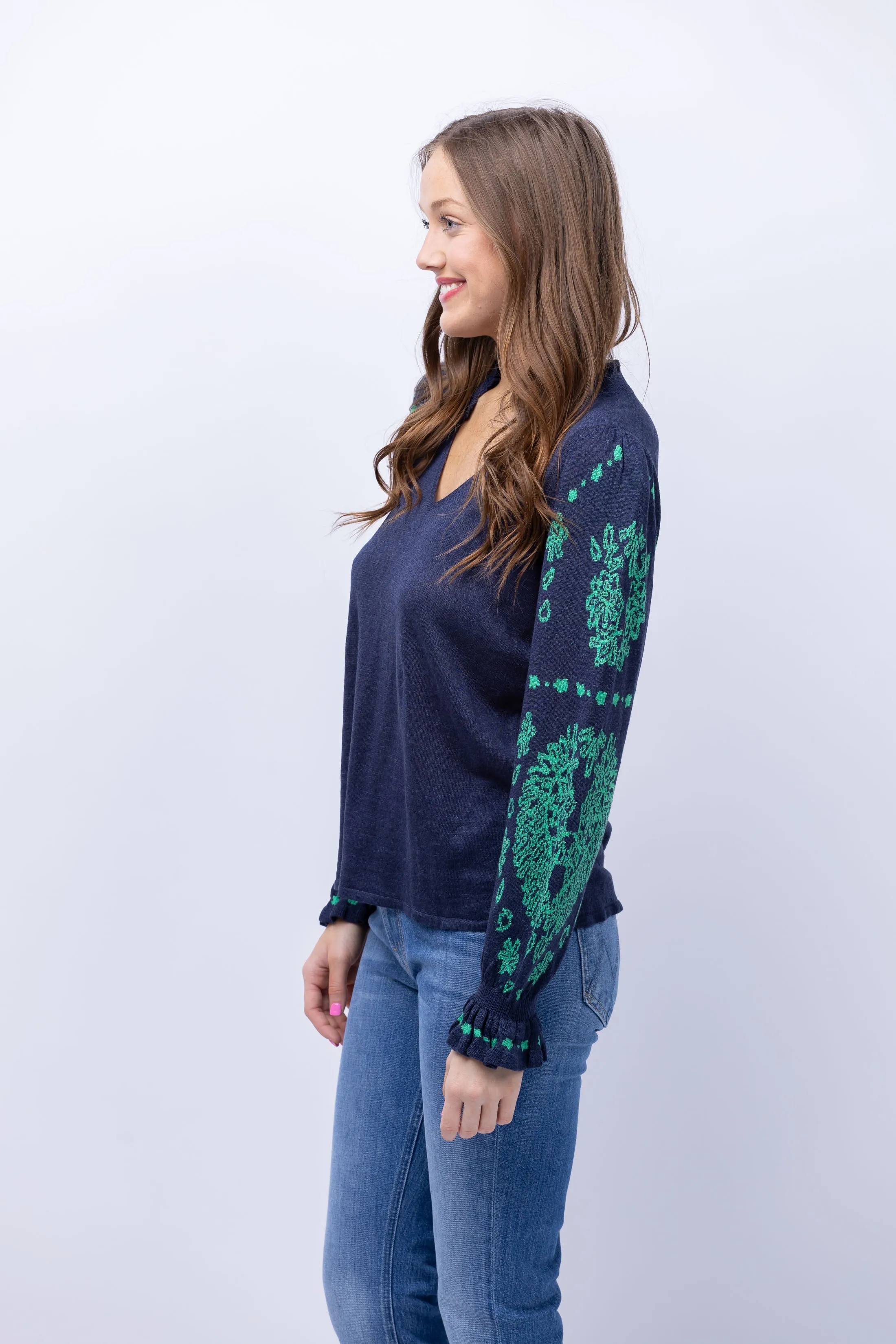 Nic   Zoe Oceanic Sweater in Indigo Multi