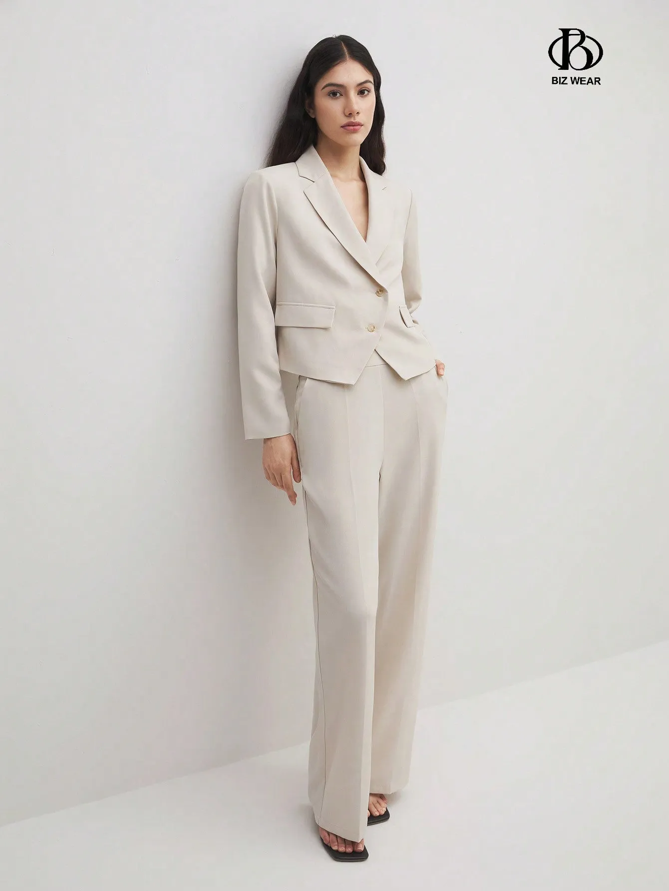 Parien Office Work Wear Solid Blazer And Pants