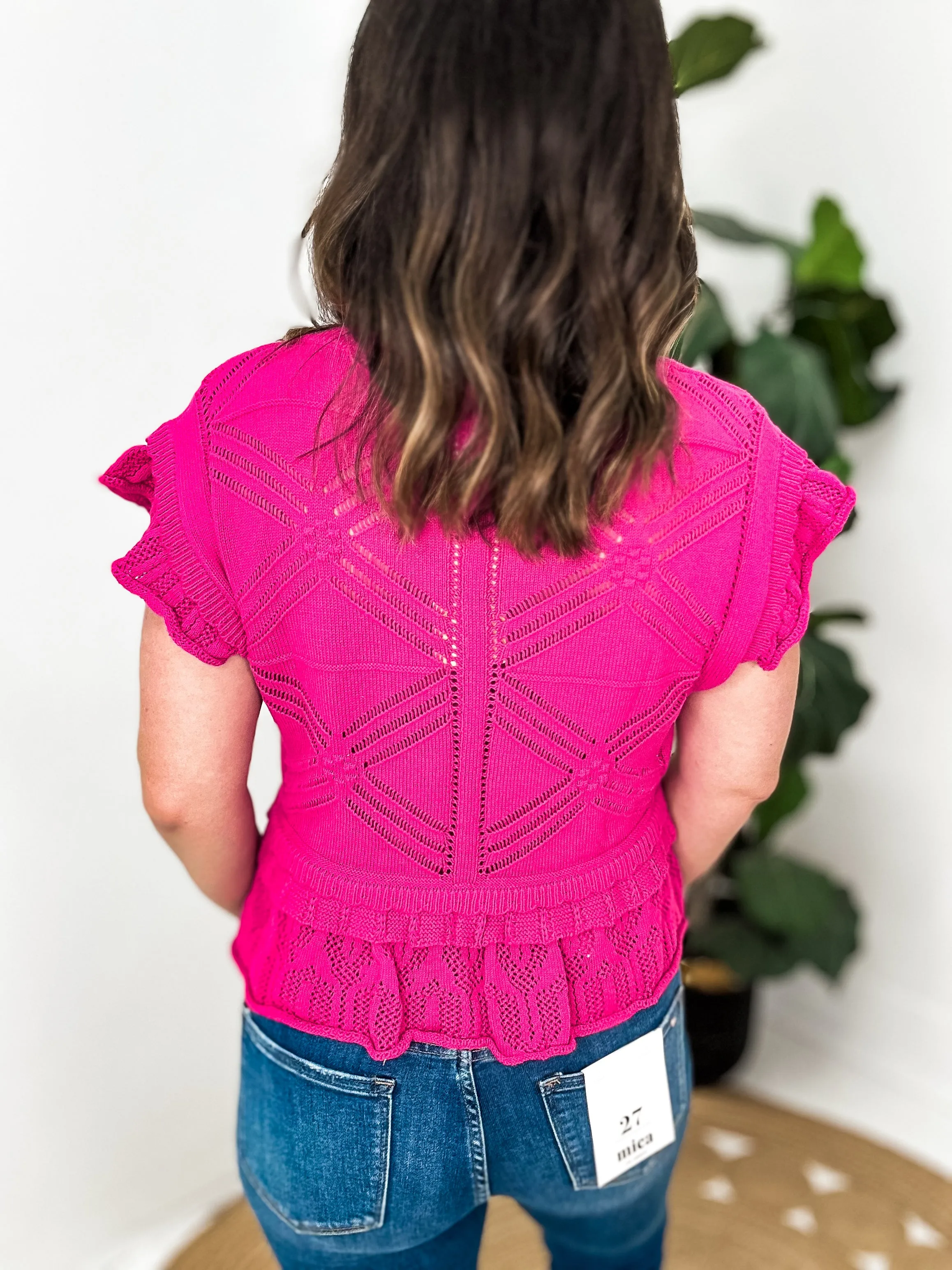 Pink Frills Sweater Top