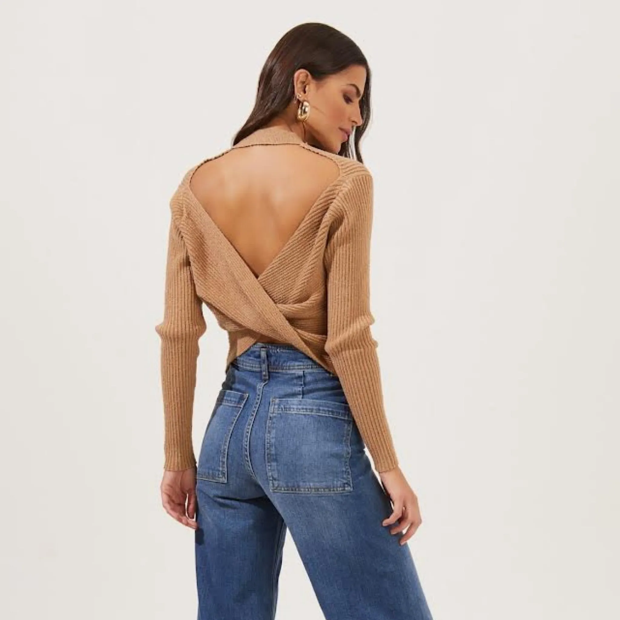 Prescott Backless Sweater - Camel.