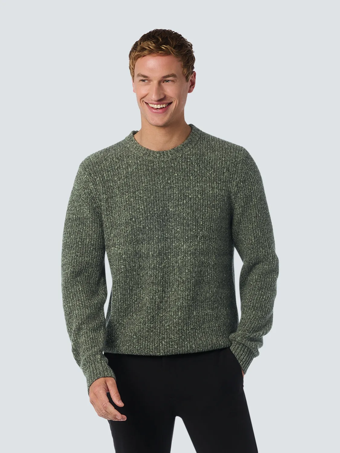 Round Neck Sweater in Two Colors: Soft and Stretchy for Ultimate Comfort | Smoke