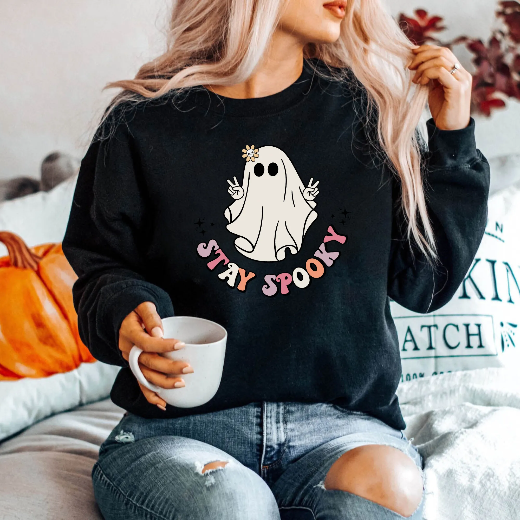 Stay Spooky - Retro Ghost Halloween Sweatshirt