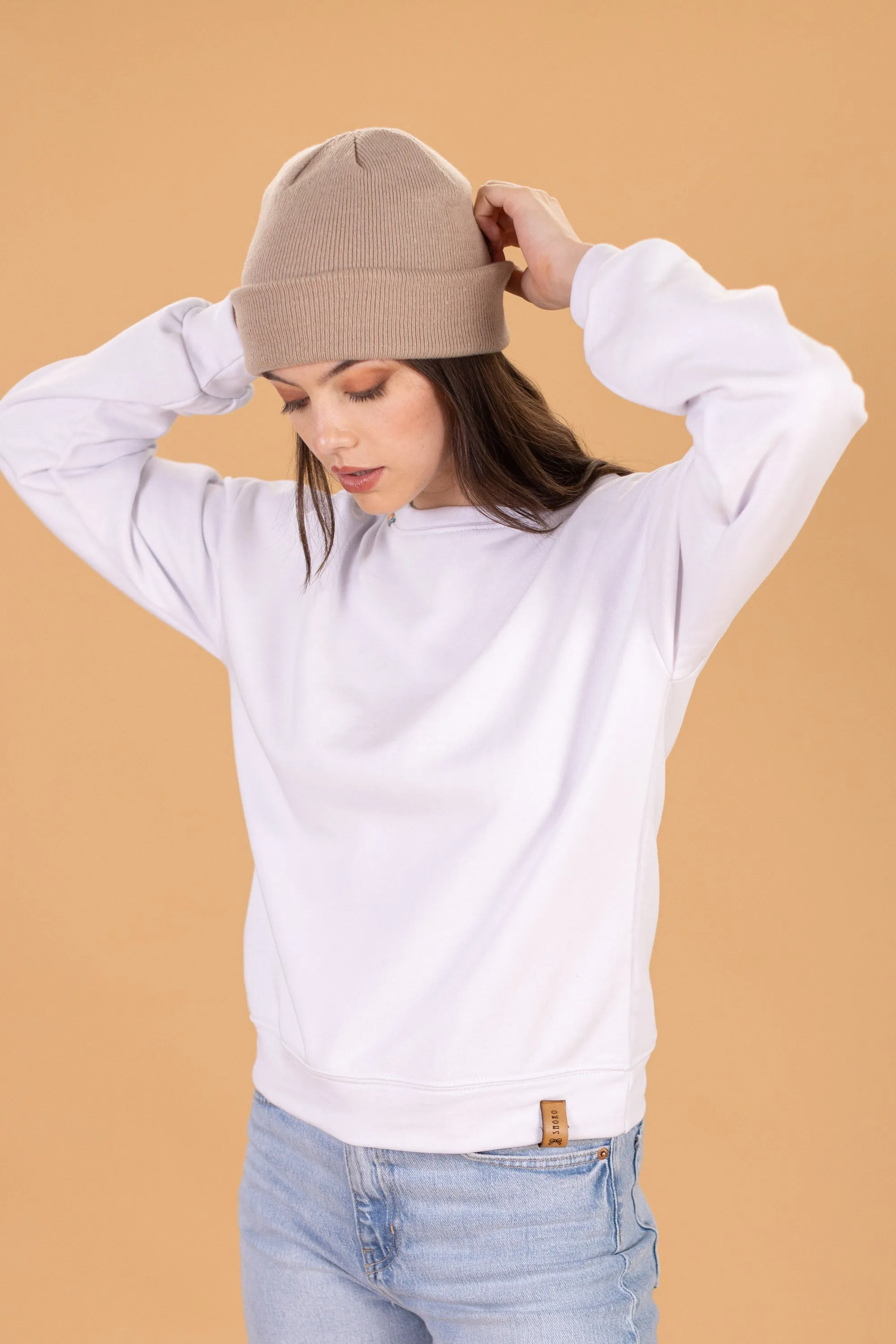 Sweater Merlin White Stitched