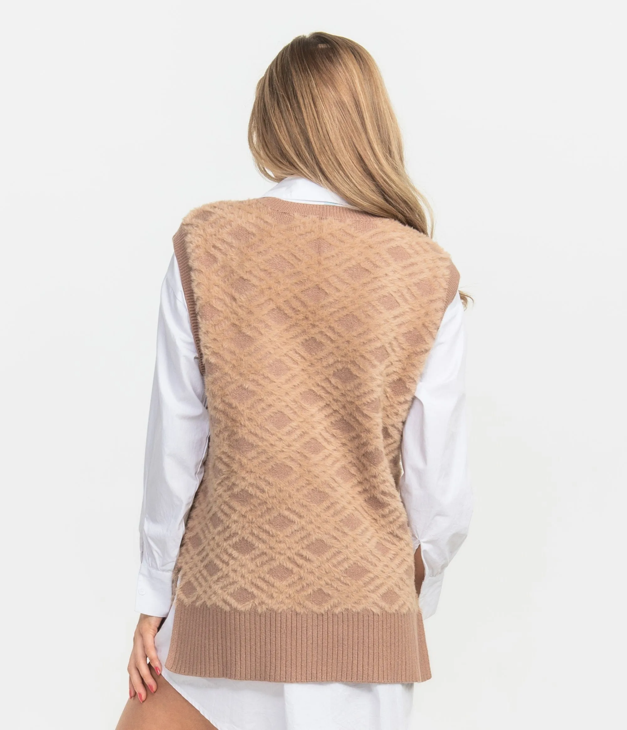 Sweater Vest - Mocha Tan