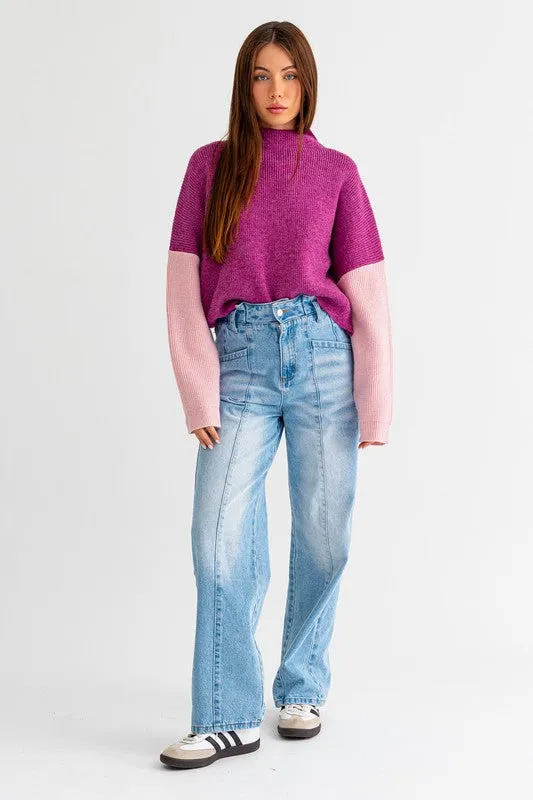 TEEK - Color Block Oversized Sweater