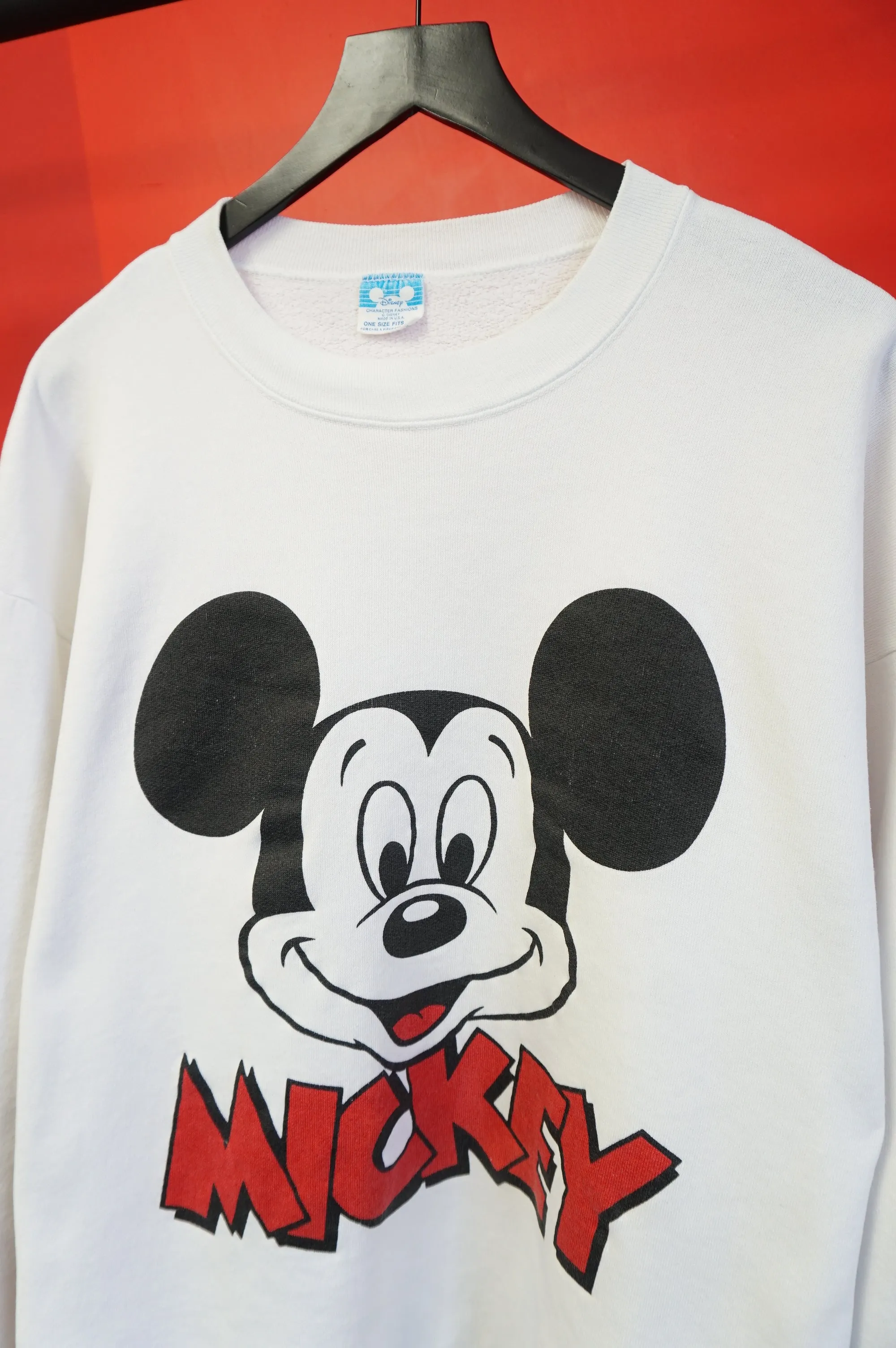 Vtg Coke White Mickey Mouse Crewneck