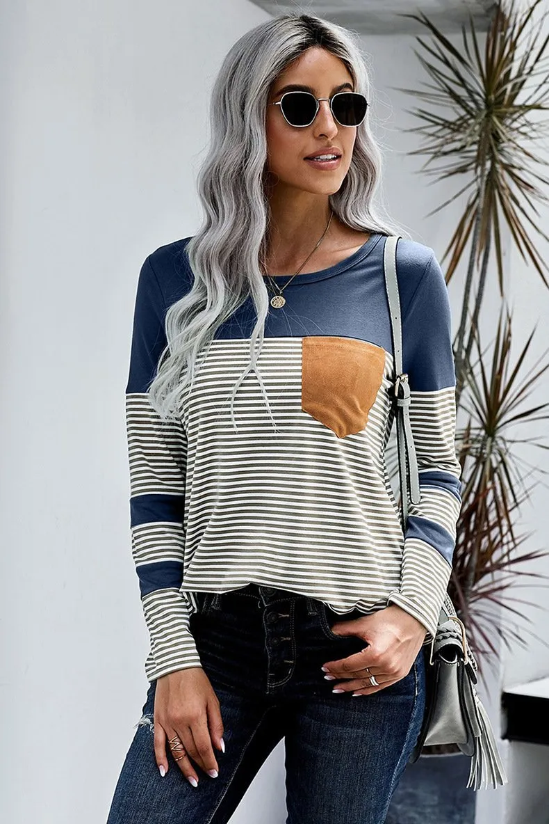 Women Striped Long Sleeves T Shirts