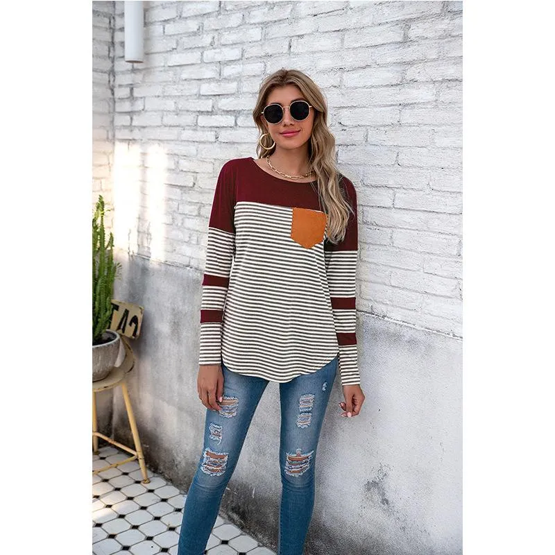 Women Striped Long Sleeves T Shirts