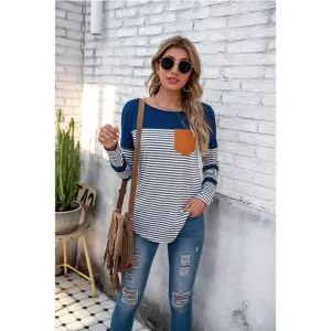 Women Striped Long Sleeves T Shirts