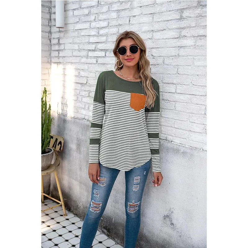 Women Striped Long Sleeves T Shirts