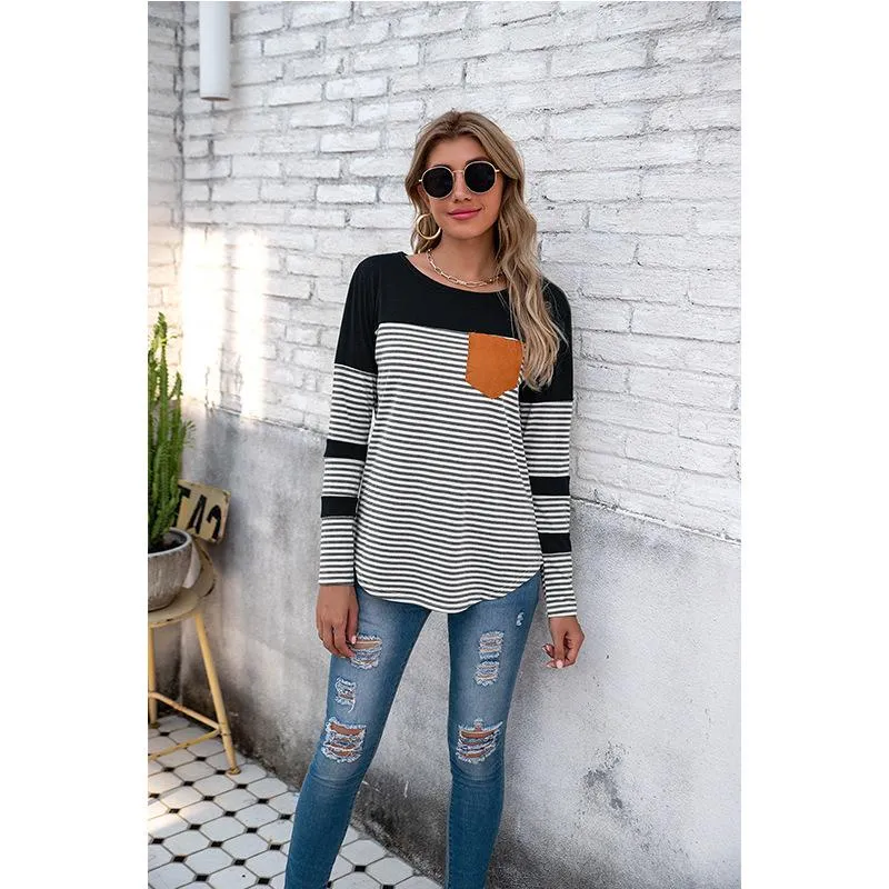 Women Striped Long Sleeves T Shirts