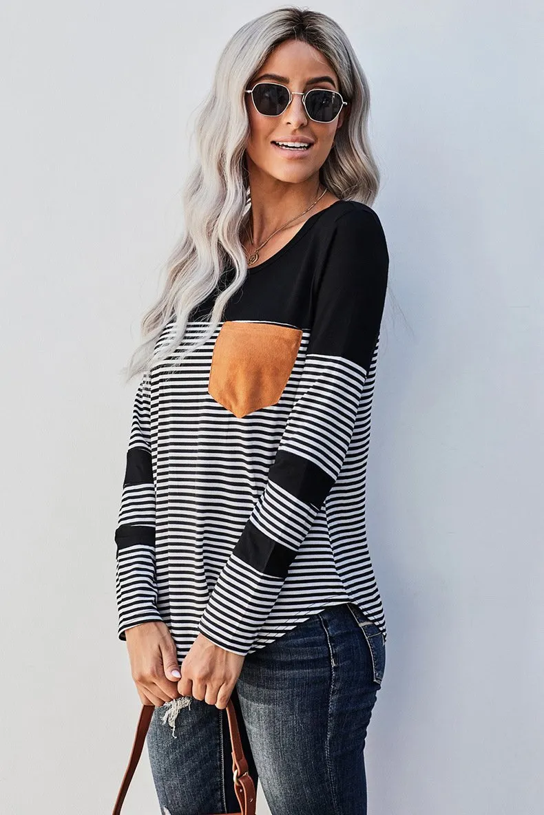 Women Striped Long Sleeves T Shirts