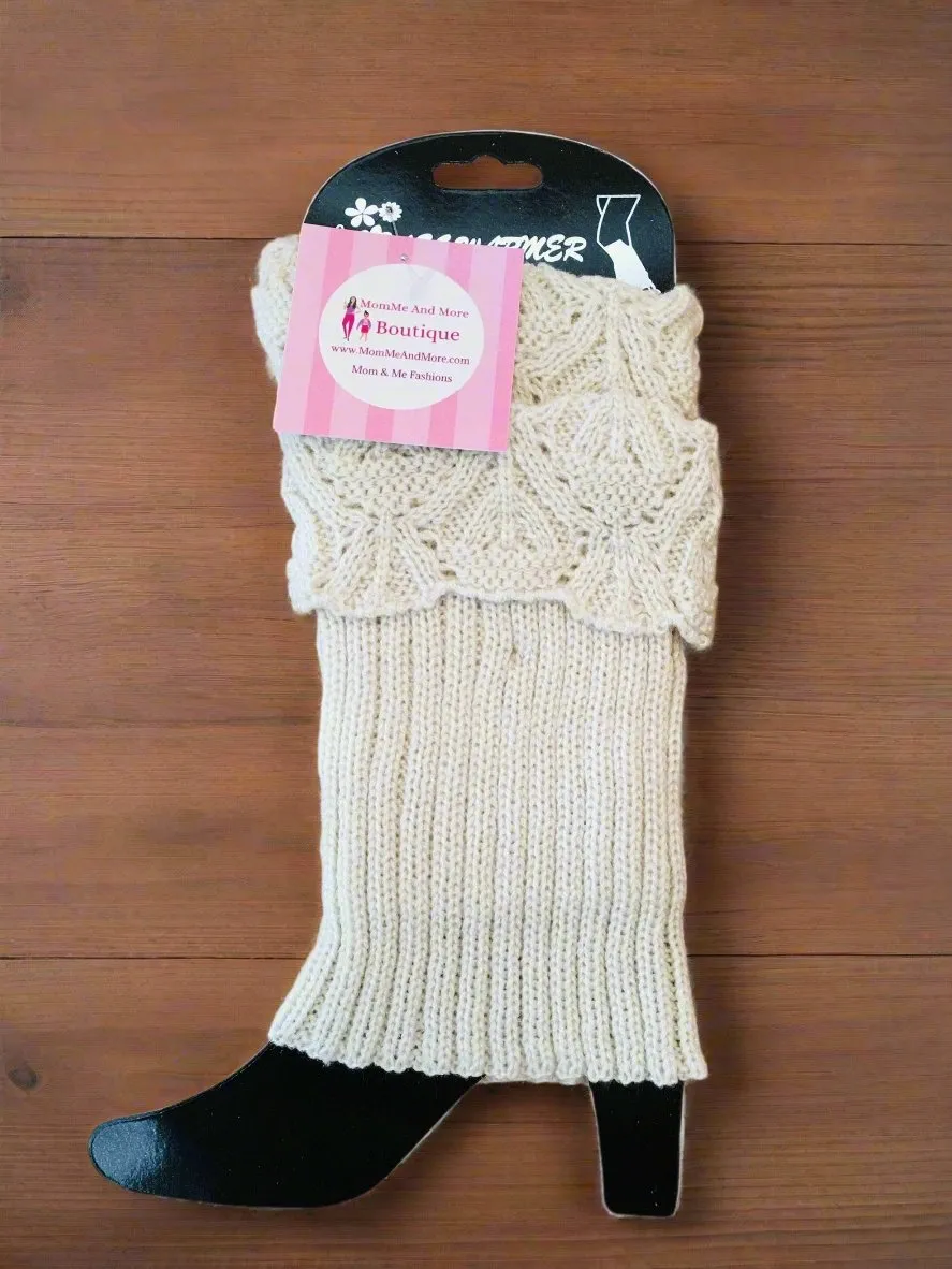 Womens Solid Leg Warmers | Short Sweater Boot Cuff