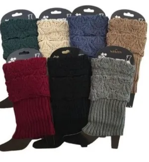 Womens Solid Leg Warmers | Short Sweater Boot Cuff